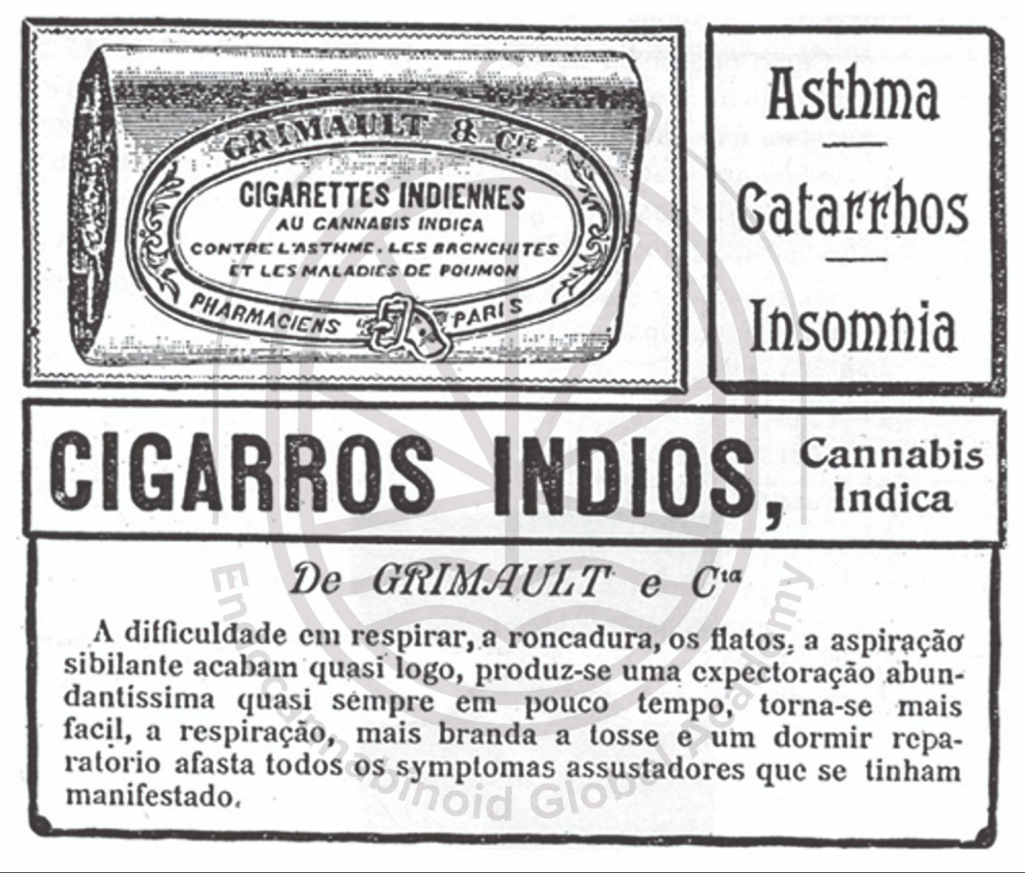 O papel da cannabis no tratamento da Asma 2 Rótulo dos “Cigarrinhos Indios”