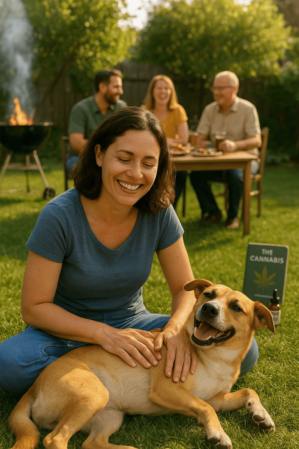 Caso clínico: Síndrome do intestino irritável e cannabis medicinal 2 Paciente feliz em churrasco com a família, após o sucesso da terapia com cannabis medicinal